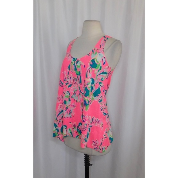 LILLY PULITZER Toucan Can Monterey Tank Top Dragonfruit Pink Summer X-Small - Picture 6 of 14